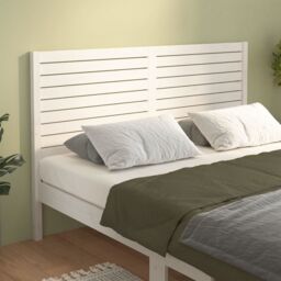 Berkfield Home Bed Headboard White 126x4x100 cm Solid Wood Pine - Size: 126 x 4 x 100 cm - thumbnail 1