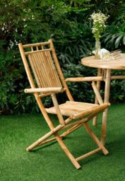 Nordlys Set of 2 Solid Bamboo Chairs in Brown - thumbnail 2