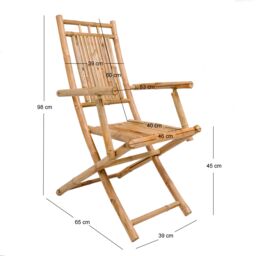 Nordlys Set of 2 Solid Bamboo Chairs in Brown - thumbnail 5