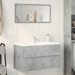 Berkfield Home Bathroom Hanging Cabinet Concrete Grey 80x38.5x45 cm Engineered Wood - thumbnail 3