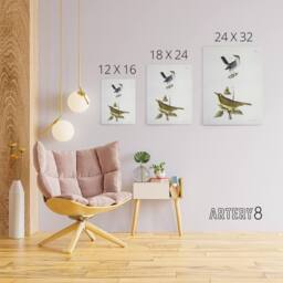 "Artery8 James De Kay Gnatcatcher & Kentucky Warbler Canvas Wall Art Print in White - Size: W12"" x H16""" - thumbnail 4