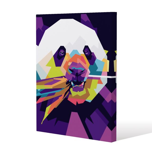 Benjamin Tate Design Colorful pop art of Panda (Canvas Print) / 101 x 77 x 4cm in Natural - Size: 101 x 77 x 4 cm - image 1