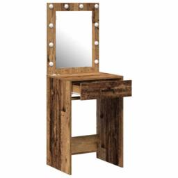 Berkfield Home Elegant Dressing Table with LED Lights Old Wood 50x41x135 cm in Brown - Size: 50 x 41 x 135 cm - thumbnail 4