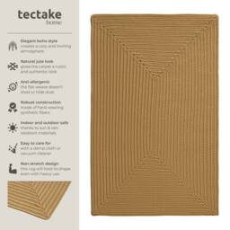 tectake Rug Raya 60 X 90 Cm - Brown in Tan - Size: 60 cm x 90 cm - thumbnail 2