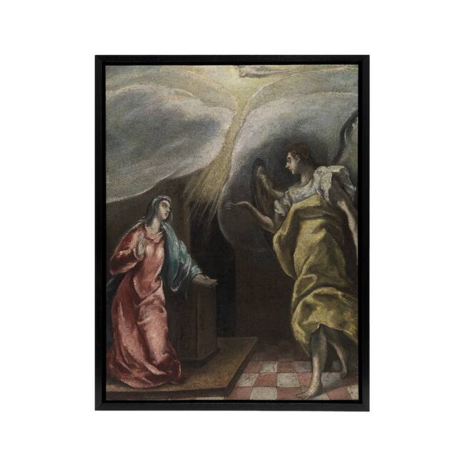 "Artery8 Annunciation Archangel Gabriel & Mary El Greco Framed Canvas Art - Size: W12"" x H16""" - image 1