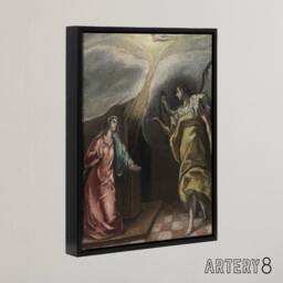 "Artery8 Annunciation Archangel Gabriel & Mary El Greco Framed Canvas Art - Size: W12"" x H16""" - thumbnail 2
