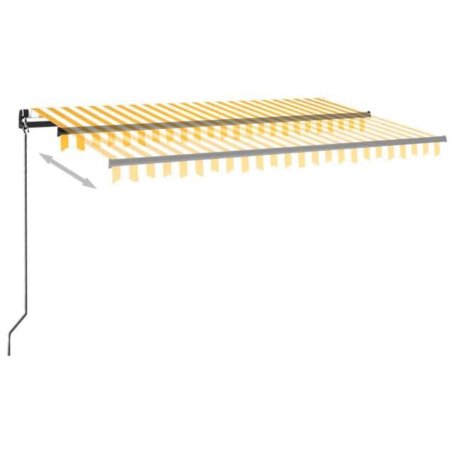 Berkfield Home Manual Retractable Awning 400x350 cm Yellow & White - image 1