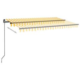 Berkfield Home Manual Retractable Awning 400x350 cm Yellow & White