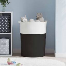 Berkfield Home Storage Basket Black & White √ò49x65 cm Cotton - Size: 49x65 cm