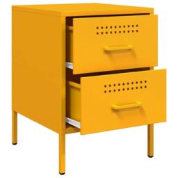 Berkfield Home Durable Bedside Cabinets 2 pcs Mustard Yellow 36x39x50.5 cm Steel - thumbnail 9