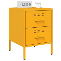 Berkfield Home Durable Bedside Cabinets 2 pcs Mustard Yellow 36x39x50.5 cm Steel