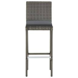 Berkfield Home 5 Piece Garden Bar Set Grey Solid Wood Acacia & Poly Rattan - thumbnail 6