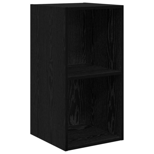 Berkfield Home Wall-Mounted TV Cabinet in Black Oak - 37 x 37 x 72 cm, Made of E - Size: 37 x 37 x 72 cm - image 1