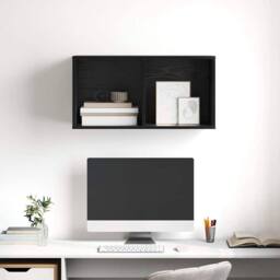 Berkfield Home Wall-Mounted TV Cabinet in Black Oak - 37 x 37 x 72 cm, Made of E - Size: 37 x 37 x 72 cm - thumbnail 5