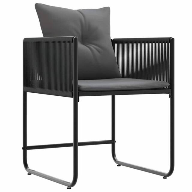 Berkfield Home Garden Chairs with Cushions 4 pcs Black Poly Rattan - image 1