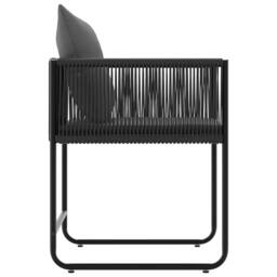 Berkfield Home Garden Chairs with Cushions 4 pcs Black Poly Rattan - thumbnail 9