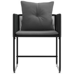 Berkfield Home Garden Chairs with Cushions 4 pcs Black Poly Rattan - thumbnail 8