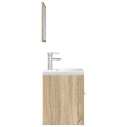 Berkfield Home Practical 3 Piece Bathroom Furniture Set Sonoma Oak Engineered Wood in Light Tan - thumbnail 6