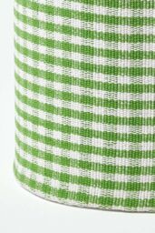 Homescapes Gingham Check Round Pouffe Cotton in Green - thumbnail 4
