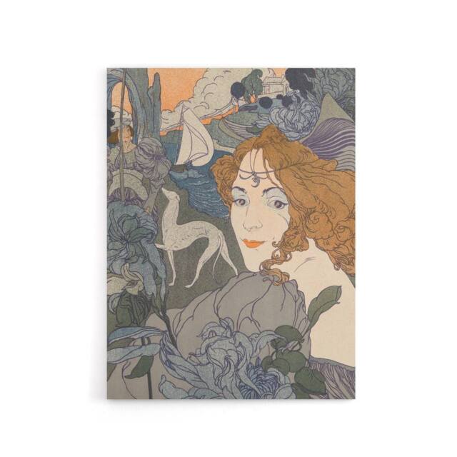 "Artery8 Homecoming Dream Painting Canvas Wall Art Print Georges de Feure in Blue - Size: W18"" x H24""" - image 1