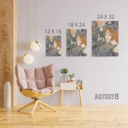 "Artery8 Homecoming Dream Painting Canvas Wall Art Print Georges de Feure in Blue - Size: W18"" x H24""" - thumbnail 4