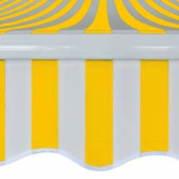 Berkfield Home Folding Awning Manual Operated 600 cm Yellow/White in Yellow - thumbnail 4