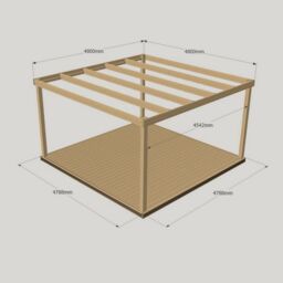 Rutland County Garden Furniture Ltd Box Pergola & Decking Kit - Wood - L480 x W480 cm - Light Green in Brown - thumbnail 3