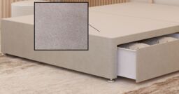 Somnior Alexas 2 Draw Divan Bed Base with Headboard Tweed Fabric in Natural - Size: Small Single - thumbnail 2
