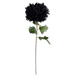Leaf 95cm Artificial Black Chrysanthemum Bundle Glass Ball Vase - thumbnail 2