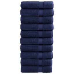 Berkfield Home Premium Bath Towels SOLUND 10pcs Navy Blue 100x150cm 600gsm - thumbnail 2