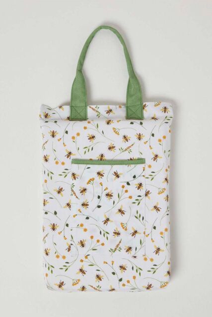 Homescapes Kneeling Pad for Garden with Floral Bee Design in Green - image 1