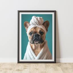 60 SECOND MAKEOVER French Bulldog Towel Animal Print - Size: A4 - thumbnail 1