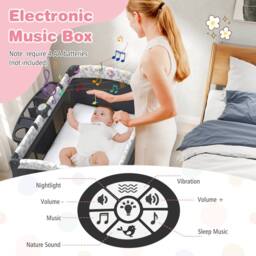 CASART 5 in 1 Portable Pack & Play Baby Nursery Center w/Bassinet &Travel Bag - Size: Cot Bed - thumbnail 2
