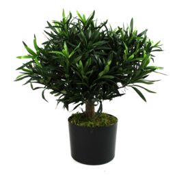 Leaf Artificial 40cm Podocarpus Bush Plant in Green