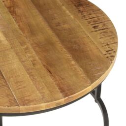Jaipur Furniture Ltd Industrial Round Stool (Set of 2) - Mango Wood/Iron - L70 x W70 x H40 cm - Mango PP Saw Finish in Brown - thumbnail 5