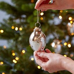 Paper High Set of 3 Silver Snowflake Glass Baubles - thumbnail 3