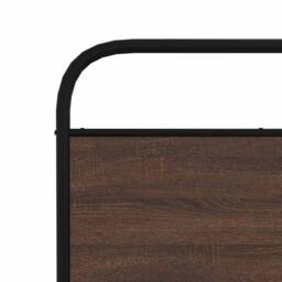 Berkfield Home Metal Bed Frame without Mattress Brown Oak 180x200 cm Super King - thumbnail 8