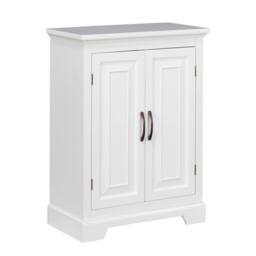 Teamson Home Freestanding Bathroom Storage Cabinet with Adjustable Shelves in White - thumbnail 2
