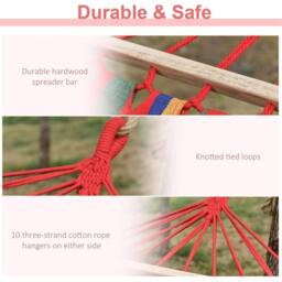 EONLION Garden Hanging Portable Swing Side Pocket in Red - Size: 120 - thumbnail 5