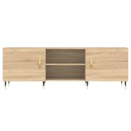 Berkfield Home TV Cabinet Sonoma Oak 150x30x50 cm Engineered Wood in Brown - Size: 150 x 30 x 50 cm - thumbnail 5