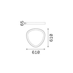 Netlighting Gemini Integrated LED Semi Flush Ceiling Light Black 3550lm 4000K - thumbnail 2