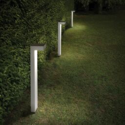 Netlighting Sirio 2 Light Outdoor Tall Bollard White IP44 G9 - thumbnail 2