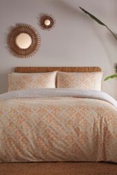 Martex Medina Duvet Cover Set in Peach - Size: Super King - thumbnail 2