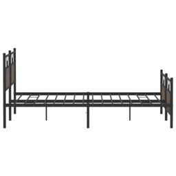 Berkfield Home Metal Bed Frame without Mattress Brown Oak 180x200 cm Super King - thumbnail 7