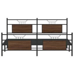 Berkfield Home Metal Bed Frame without Mattress Brown Oak 180x200 cm Super King - thumbnail 6