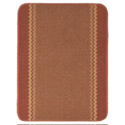THE RUGS Washable Designer Rugs & Mats Lined Bordered Design in Terra - 116T in Burnt Orange - Size: 50 cm x 80 cm - thumbnail 1