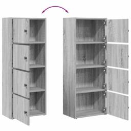 Berkfield Home Bookcase Grey Sonoma 40x24x102 cm Engineered Wood - Size: 40 x 24 x 102 cm - thumbnail 8