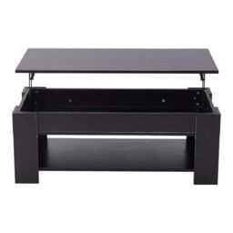 EONLION Lift-Top Coffee Table, Wooden Storage Ottoman Tea Table in Black - thumbnail 3