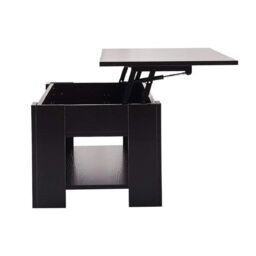 EONLION Lift-Top Coffee Table, Wooden Storage Ottoman Tea Table in Black - thumbnail 4