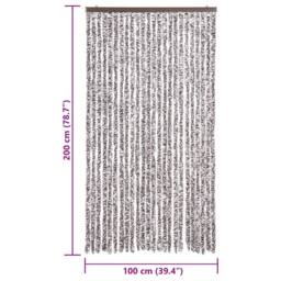 Berkfield Home Fly Curtain Brown & Beige 100x200 cm Chenille - thumbnail 7